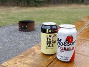 Premier Jason Kenney announced Albertans will be able to consume alcohol in provincial parks starting this May Long Weekend. Beer is pictured on a picnic table in the Gooseberry Campground. Thursday, May 16, 2019. Brendan Miller/Postmedia