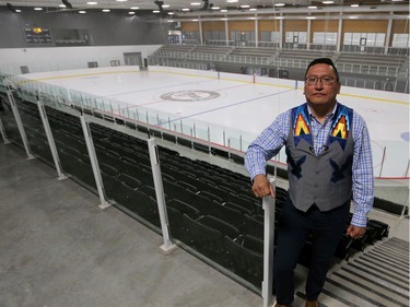 Tsuut'ina councillor LeeRoy Meguinis was photographed in the 2500 seat arena one at the Tsuut'ina Seven Chiefs Sportsplex and Chief Jim Starlight Centre on Tuesday, May 21, 2019. Gavin Young/Postmedia