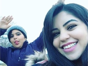 Dorsa Dehdari (right) was killed in a deadly fire in the northwest community of Kincora, which also saw her sister, Dorna Dehdari (left), suffer life threatening injuries. Homicide and arson detectives are now investigating.