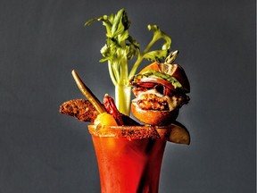 A caesar is topped with a bounty of snacks in this file photo.