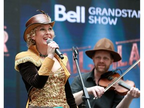The Polyesters and Onalea perform as the Calgary Stampede gave a sneak peak at what is in store for audiences at this year's Grand Stand Show during a noon hour event at the Core shopping centre on Wednesday May 8, 2019. Gavin Young/Postmedia
