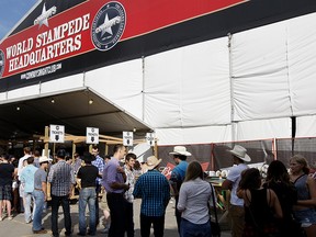 Known as the "World Stampede Headquarters", the Cowboys Tent at the Stampede is always packed with an average wait time of a couple hours to get in out side of the Stampede Grounds.