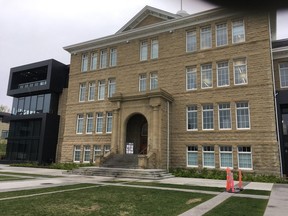 The old sandstone King Edward School has been repurposed into cSpace, a local arts incubator. A modern theatre and gallery space has been added to it and condos are going up nearby, revitalizing the district.