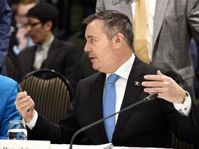 Alberta Premier Jason Kenney at the Senate tanker ban hearings for Bill C-48, in Edmonton, April 30, 2019.