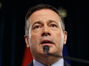 Premier Jason Kenney speaks about Bill 12, the turn-off-the-taps legislation, during a press conference at the Alberta Legislature in Edmonton, on Wednesday, May 1, 2019.