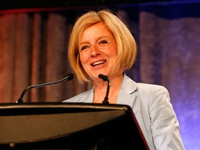 NDP Leader Rachel Notley speaks to the Alberta Federation of Labour convention in the Telus Convention Centre on Saturday, May 4, 2019.