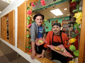 John Stratton, left, and Miguel Cornejo of The Moose and Poncho, which serves up traditional mexican crusine. Darren Makowichuk/Postmedia