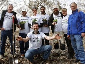 Kristi Peters, Sustainability Consultant, City of Calgary poses with members at the Highfield Regenerative Farm in southeast Calgary Wednesday, May 8, 2019.