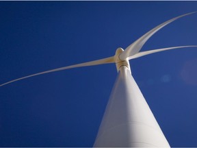 A TransAlta wind turbine is shown at a wind farm near Pincher Creek, Alta., file photo.