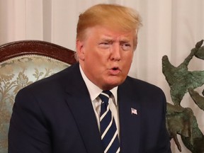 US President Donald Trump during a bilateral meeting with Taoiseach Leo Varadkar at Shannon airport on June 5, 2019 in Shannon, Ireland.