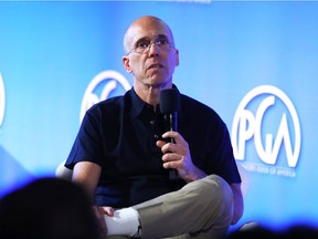 Jeffrey Katzenberg speaks onstage during Producers Guild Of America's 11th Annual Produced By Conference at Warner Bros. Studios on June 8.