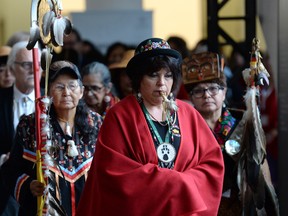 Indigenous people go to the closing ceremony for the National Inquiry into Missing and Murdered Indigenous Women and Girls in Gatineau, Que.