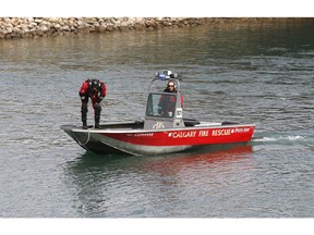 A Calgary Fire Rescue boat, photographed in April 2019.