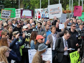 Hundreds of Calgary business owners rallied outside city hall to protest huge hikes in business taxes on Monday morning June 10, 2019.