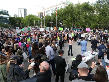 Hundreds of Calgary business owners rallied outside City Hall to protest huge hikes in business taxes on Monday morning June 10, 2019. Gavin Young/Postmedia