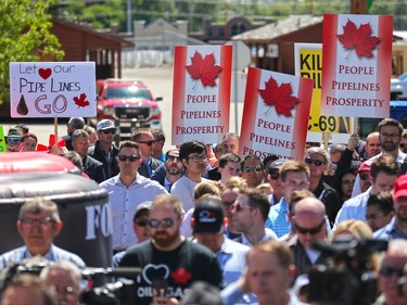 Several thousand pro pipeline protesters rallied at Stampede Park during the Global Petroleum Show in Calgary on Tuesday, June 11, 2019. Gavin Young/Postmedia