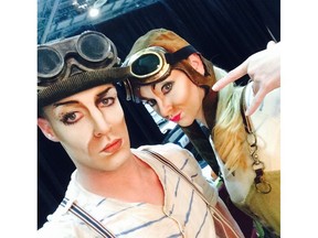 Timber Brown and Alyssa McCraw, Trailblazer acrobats at the Bell Grandstand Show.