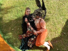 Melanie Bahniuk (Titania) and Jerod Blake (Bottom) in Shakespeare by the Bow's A Midsummer Night's Dream.  Photo courtesy Theatre Calgary