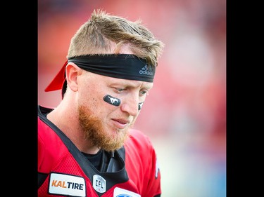 Calgary Stampeders quarterback Bo Levi Mitchell walks off the field after losing to Ottawa Redblacks during CFL football in Calgary on Saturday, June 15, 2019. Al Charest/Postmedia