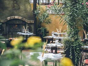 The lush patio at Bonterra Trattoria.