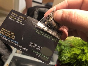 A Calgary drug dealer who dubs himself Medi Man has been handing out samples of cannabis bud in a tiny baggie stapled to a business card offering various grades of pot and its derivatives, including edibles, to store customers.