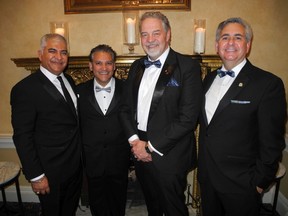 Cal 0608 Dental crown 4  Pictured, from left, at the inaugural Alberta Dental Association and College (ADA&C) Crown Gala held May 25 at the Palliser are Dr. Mintoo Basahti, ADA&C past president and gala chair,  Rafi Mohammed, executive director, Manitoba Dental Association (MDA), Dr. David Goerz, MDA president and Dr. Randall Croutze, ADA&C CEO. The gala raised more than $300,000 for the newly formed Alberta Dental Foundation.