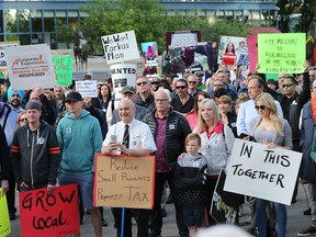 A protest kicked off this morning's special meeting of council on property taxes.