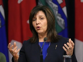 Alberta Education Minister Adriana LaGrange talks about changes to the Alberta Education Amendment Act at the Alberta Legislature on Wednesday June 5, 2019.