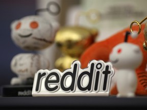 FILE PHOTO: Reddit mascots are displayed at the company's headquarters in San Francisco, California April 15, 2014. REUTERS/Robert Galbraith/File Photo ORG XMIT: FW1