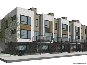 Pictured is a rendering of a townhome in the new northwest lake community of Arbour Lake West. Show suites are expected in the fall.
