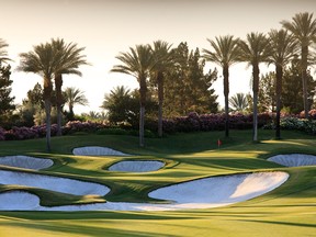 This is the par-5 8th hole on the pristine South Course at Toscana. Calgarians are drawn to this gorgeous resort in Indian Wells, Calif.