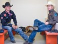Brothers Sterling Crawley, left, and Jacobs Crawley, are saddle bronc riders competing at the Calgary Stampede Rodeo.