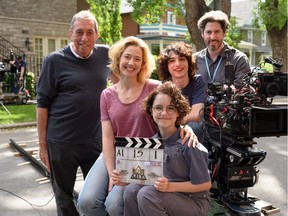 Ivan Reitman, Carrie Coon, Mckenna Grace, Finn Wolfhard and Jason Reitman on the Alberta set of Ghostbusters 2020. Jason Reitman released this photo earlier this year on his Twitter account.