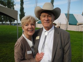 Stampede wouldn't be the same without the annual Hays Breakfast, taking place the first Sunday of Stampede. The 69th and final event  took place at Heritage Park July 7. Pictured are co-hosts Sen. (ret'd) Dan Hays and his wife Kathy. Dan's father started the event all those years ago.