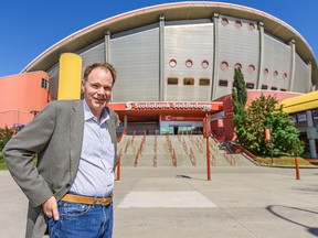 Barry Munro, the man behind the scene who helped the city of Calgary and the Flames reach a deal on the arena, poses for a photo outside the Scotiabank Saddledome on Tuesday, July 23, 2019. Azin Ghaffari/Postmedia Calgary