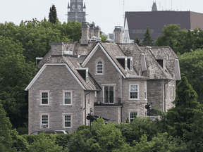 A view of 24 Sussex Drive, the prime minister’s official residence, seen from Rockcliffe Park in Ottawa.