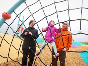 Kerri and Edward Souriol, with their four-year-old daughter Hazel, specifically bought in Belmont for its incredible park.