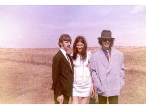 Freda Kelly, the Beatles fan club manager, with Ringo Starr, left and George Harrison.