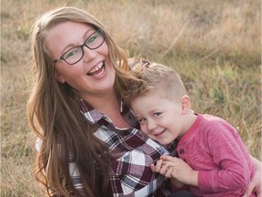Single-mom Ashley Smith-Ames, 28, was killed in a domestic homicide on July 26, 2019, and is pictured here with her four-year-old son Keegan, who was the light of her life, according to friends. Photo supplied.