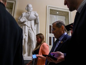 Democratic US representative for New York Jerry Nadler (C) walks with reporters, before the Democrat controlled House of Representatives passed a resolution condemning US President Donald Trump for his "racist comments" about four Democratic congresswomen the day before, at the Capitol in Washington, DC on July 16, 2019. (Photo by ANDREW CABALLERO-REYNOLDS / AFP)ANDREW CABALLERO-REYNOLDS/AFP/Getty Images