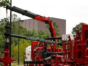 A Halliburton Co. Wellhead Connection Unit (WCU) outside the company's facility in Houston, Tex.