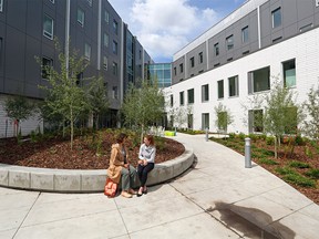 The outdoor courtyard at the new YW Hub facility in Inglewood was photographed on Tuesday July 2, 2019. Staff had a chance to take a look at the building before moving in over the next month. The building is set to open in September. Gavin Young/Postmedia