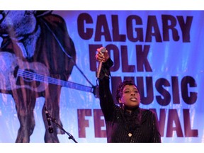 Macy Gray gets the crowd to sing along at the Folk Fest on Prince's Island Park.