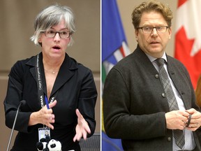 Calgary councillors Druh Farrell (L) and Gian-Carlo Carra (R) are exploring banning conversion therapy in Calgary.