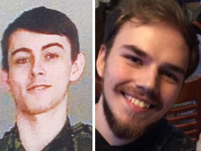 Police are trying to find Bryer Schmegelsky, left, and Kam McLeod after their vehicle was found burning on the side of a highway in northern B.C. on Friday, July 19, 2019.