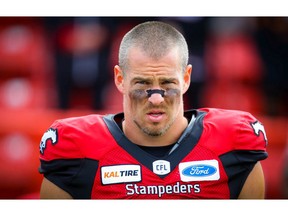 Calgary Stampeders middle linebacker Cory Greenwood had a standout performance in Thursday night's game against the Argonauts. Photo by Al Charest/Postmedia.