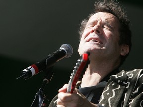 Johnny Clegg performs at the Edmonton Folk Music Festival in 2005.