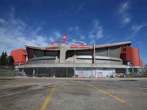 Exterior of the Scotiabank Saddledome near downtown Calgary, AB on Tuesday, July 30, 2019. Jim Wells/Postmedia