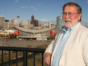 Barry Graham, the retired lead architect for the Saddledome, poses in front of the building in 2008.