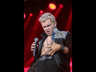 Billy Idol performs to a sold out crowd at the 2019 Stampede Roundup featuring Blondie and Billy Idol, at Shaw Millennium Park Wednesday, July 10, 2019. Dean Pilling/Postmedia